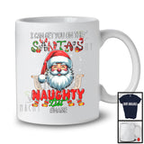 Personalized Custom Name I Can Get You On The Santa's Naughty List; Joyful Christmas Santa Face T-Shirt