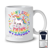 Personalized Custom Name I Can't Even Think Straight; Humorous LGBTQ Gay Pride Unicorn T-Shirt