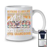 Personalized Custom Name I Have Five Grandsons, Amazing Father's Day Vintage Retro Family T-Shirt