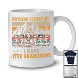 Personalized Custom Name I Have Five Grandsons, Amazing Mother's Day Vintage Retro Family T-Shirt