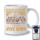 Personalized Custom Name I Have Five Sons, Amazing Father's Day Vintage Retro Family T-Shirt