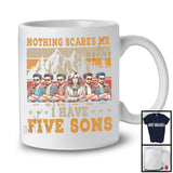 Personalized Custom Name I Have Five Sons, Amazing Mother's Day Vintage Retro Family T-Shirt