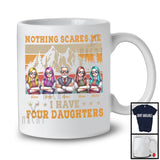 Personalized Custom Name I Have Four Daughters, Amazing Father's Day Vintage Retro Family T-Shirt