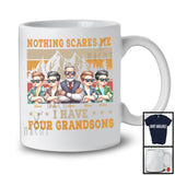 Personalized Custom Name I Have Four Grandsons, Amazing Father's Day Vintage Retro Family T-Shirt