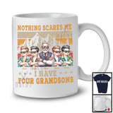 Personalized Custom Name I Have Four Grandsons, Amazing Father's Day Vintage Retro Family T-Shirt