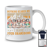 Personalized Custom Name I Have Four Grandsons, Amazing Mother's Day Vintage Retro Family T-Shirt