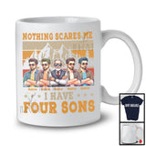 Personalized Custom Name I Have Four Sons, Amazing Father's Day Vintage Retro Family T-Shirt