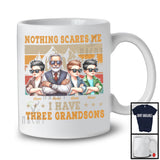 Personalized Custom Name I Have Three Grandsons, Amazing Father's Day Vintage Retro Family T-Shirt