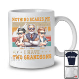 Personalized Custom Name I Have Two Grandsons, Amazing Father's Day Vintage Retro Family T-Shirt