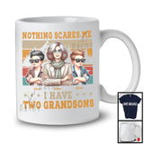 Personalized Custom Name I Have Two Grandsons, Amazing Mother's Day Vintage Retro Family T-Shirt