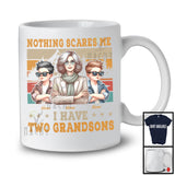 Personalized Custom Name I Have Two Grandsons, Amazing Mother's Day Vintage Retro Family T-Shirt
