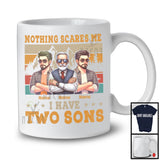 Personalized Custom Name I Have Two Sons, Amazing Father's Day Vintage Retro Family T-Shirt