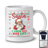 Personalized Custom Name I Know His Nice List; Sarcastic Christmas Sweater Nice Santa; Family T-Shirt