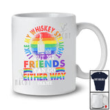 Personalized Custom Name I Like My Whiskey Straight; Joyful LGBTQ Drinking Gay Rainbow T-Shirt