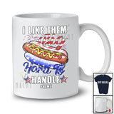Personalized Custom Name I Like Them Big Hard To Handle; Amazing 4th of July Hot Dog Sausage T-Shirt