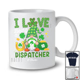 Personalized Custom Name I Love Being A Dispatcher; Joyful St. Patrick's Day Leopard Gnome Heart T-Shirt