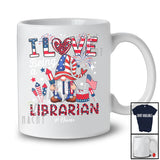 Personalized Custom Name I Love Being A Librarian; Joyful 4th Of July Leopard Gnome; Patriotic T-Shirt