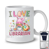 Personalized Custom Name I Love Being A Librarian; Joyful Easter Leopard Bunny Gnome Heart T-Shirt