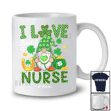 Personalized Custom Name I Love Being A Nurse; Joyful St. Patrick's Day Leopard Gnome Heart T-Shirt
