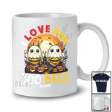 Personalized Custom Name I Love Her Boo Bees; Lovely Halloween Two Boobs Bees Moon; Couple T-Shirt