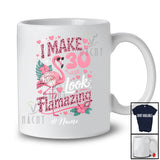Personalized Custom Name I Make 30 Look Flamazing; Amazing 30th Birthday Flamingo Leopard T-Shirt