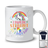 Personalized Custom Name I May Be Straight But I Don't Hate; Joyful LGBTQ Rainbow Gay Unicorn T-Shirt