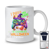 Personalized Custom Name I Paused My Game To Celebrate Halloween; Joyful Witch Gamer T-Shirt