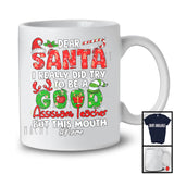 Personalized Custom Name I Really Did Try To Be A Good Assistant Teacher; Joyful Christmas Santa Jobs T-Shirt