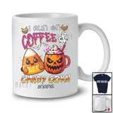 Personalized Custom Name I Run On Coffee And Candy Corn; Amusing Halloween Pumpkin T-Shirt