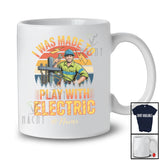 Personalized Custom Name I Was Made To Playing With Electric; Proud Electrician Vintage Retro T-Shirt
