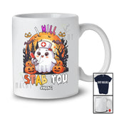 Personalized Custom Name I Will Stab You; Lovely Halloween Moon Nurse Boo Ghost; Nursing T-Shirt