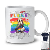 Personalized Custom Name I'm A Gay Furry; Humorous LGBTQ Rainbow Wolf Gay; Family T-Shirt