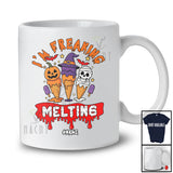 Personalized Custom Name I'm Freaking Melting; Humorous Halloween Three Ice Cream Cosplay T-Shirt
