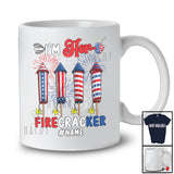 Personalized Custom Name I'm Her Firecracker; Amusing 4th Of July US Flag; Patriotic Couple T-Shirt