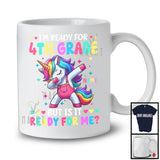 Personalized Custom Name I'm Ready For 4th Grade; Joyful Back To School Dabbing Unicorn T-Shirt