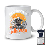 Personalized Custom Name I'm Ready For Halloween; Creepy Moon Costume Skeleton Family T-Shirt