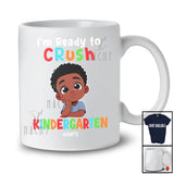 Personalized Custom Name I'm Ready To Crush Kindergarten; Lovely Back To School Afro Boy Students T-Shirt