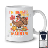 Personalized Custom Name I'm Thankful For My Aunt; Proud Thanksgiving Turkey Pumpkin T-Shirt