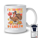 Personalized Custom Name I'm Thankful For My Family; Proud Thanksgiving Turkey Pumpkin T-Shirt