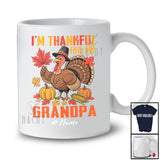 Personalized Custom Name I'm Thankful For My Grandpa; Proud Thanksgiving Turkey Pumpkin T-Shirt