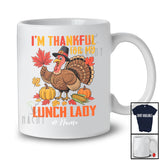 Personalized Custom Name I'm Thankful For My Lunch Lady; Proud Thanksgiving Turkey Pumpkin T-Shirt
