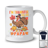 Personalized Custom Name I'm Thankful For My Papa; Proud Thanksgiving Turkey Pumpkin T-Shirt