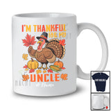 Personalized Custom Name I'm Thankful For My Uncle; Proud Thanksgiving Turkey Pumpkin T-Shirt