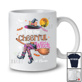 Personalized Custom Name I'm The Cheerful Witch; Amusing Halloween Witch Family Group T-Shirt