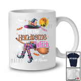 Personalized Custom Name I'm The Handsome Witch; Amusing Halloween Witch Family Group T-Shirt