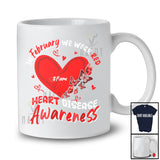 Personalized Custom Name In February We Wear Red; Lovely Heart Disease Awareness Butterfly T-Shirt