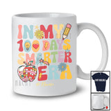 Personalized Custom Name In My 100 Days Smarter Era; Cheerful 100th Day Of School Groovy T-Shirt