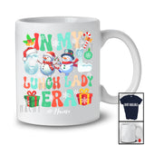 Personalized Custom Name In My Cool Lunch Lady Era; Amusing Christmas Snowman Proud Job T-Shirt