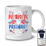 Personalized Custom Name In Patriotic and Pregnant Era; Humorous 4th of July Pregnancy Hearts T-Shirt