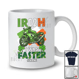 Personalized Custom Name Irish I Was Faster; Joyful St. Patrick's Day Riding Motorbike Leprechaun T-Shirt